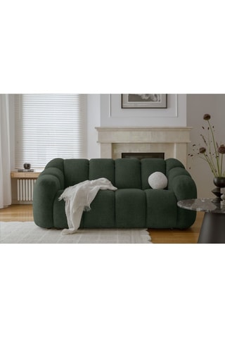Canapé modulaire Shell - Vert foncé - 2 places - En tissu structuré anti-tâche - Pet Friendly