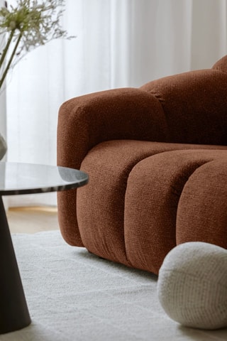 Canapé modulaire Shell - Rouge brique - 4 places - En tissu structuré anti-tâche - Pet Friendly