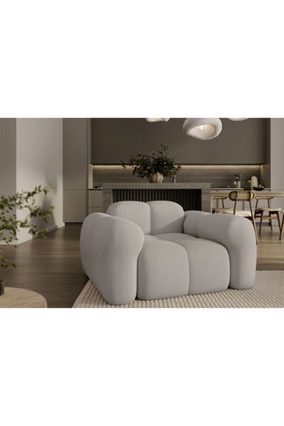 Fauteuil Cloud - Gris clair - En tissu structuré anti-tâche - Pet Friendly