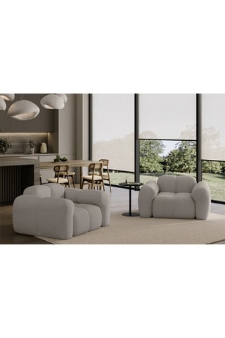 Fauteuil Cloud - Gris clair - En tissu structuré anti-tâche - Pet Friendly