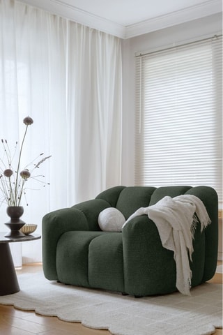 Fauteuil Shell - Vert foncé - En tissu structuré anti-tâche - Pet Friendly