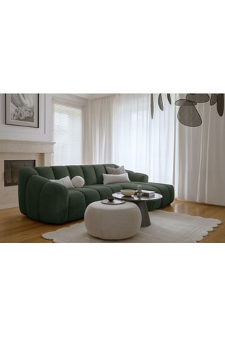 Canapé d'angle droit modulaire Shell - Vert foncé - 4 places - En tissu structuré anti-tâche - Pet Friendly