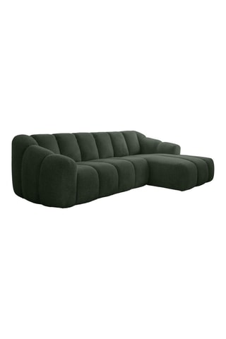 Canapé d'angle droit modulaire Shell - Vert foncé - 4 places - En tissu structuré anti-tâche - Pet Friendly