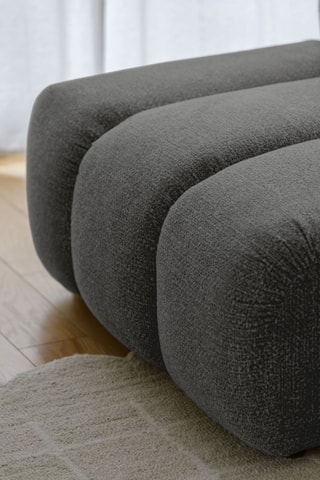 Canapé d'angle gauche modulaire Shell - Gris - 6 places - En tissu structuré anti-tâche - Pet Friendly