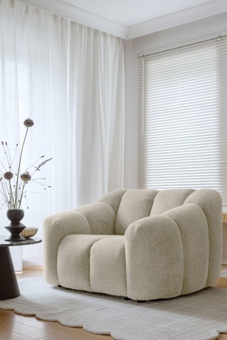 Fauteuil Shell - Beige - En tissu structuré anti-tâche - Pet Friendly