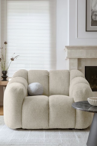 Fauteuil Shell - Beige - En tissu structuré anti-tâche - Pet Friendly
