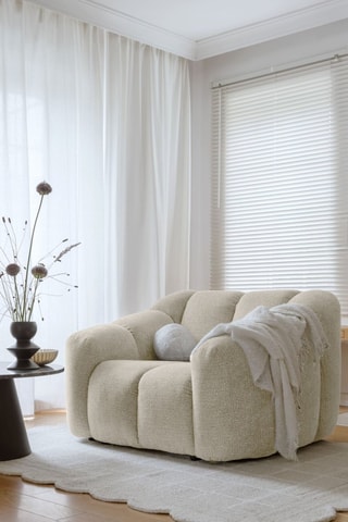 Fauteuil Shell - Beige - En tissu structuré anti-tâche - Pet Friendly