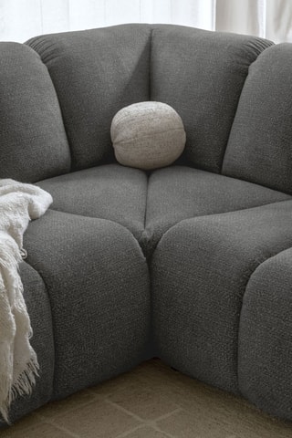 Canapé d’angle gauche modulaire Shell - Gris - 6 places - En tissu structuré anti-tâche - Pet Friendly
