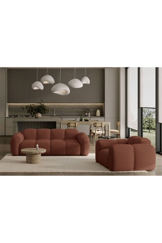 Canapé modulaire Cloud - Rouge brique - 3 places - En tissu structuré anti-tâche - Pet Friendly