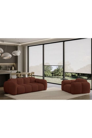 Canapé modulaire Cloud - Rouge brique - 3 places - En tissu structuré anti-tâche - Pet Friendly