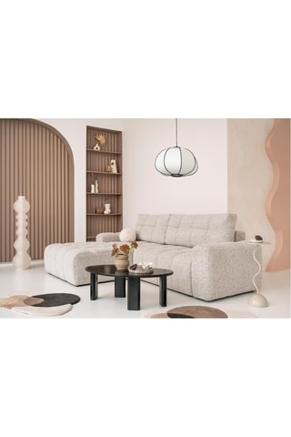 Canapé d’angle convertible Lulu - Gris chiné - 4 places - En tissu structuré chiné