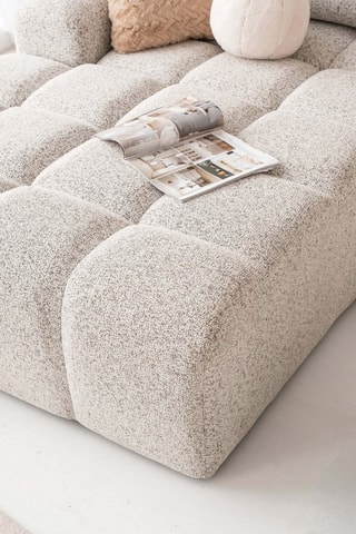 Canapé d’angle convertible Lulu - Gris chiné - 4 places - En tissu structuré chiné