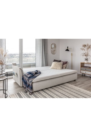 Canapé convertible Charming Charlie - Beige - 3 places - En tissu structure uni