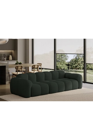 Canapé modulaire Cloud - Vert foncé - 4 places - En tissu structuré anti-tâche - Pet Friendly