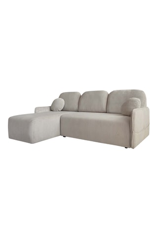 Canapé d'angle réversible convertible Timmy - Beige - 4 places - En tissu velours