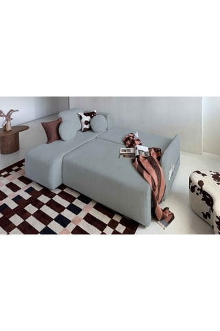 Canapé d'angle réversible convertible Timmy - Gris - 4 places - En tissu velours