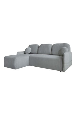 Canapé d'angle réversible convertible Timmy - Gris - 4 places - En tissu velours