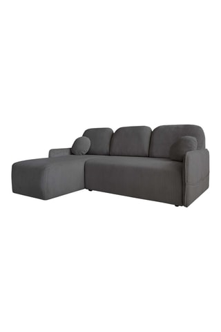 Canapé d'angle réversible convertible Timmy - Anthracite - 4 places - En tissu velours