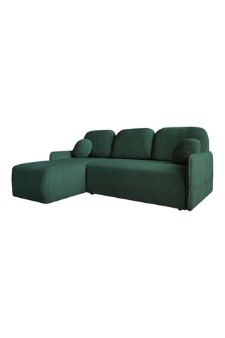 Canapé d'angle réversible convertible Timmy - Vert foncé - 4 places - En tissu velours