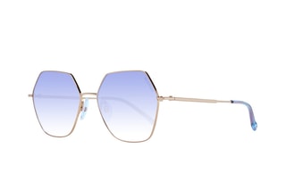 Gafas de sol polarizadas mujer - Lentes efecto espejo - Ana Hickmann - Azul y dorado