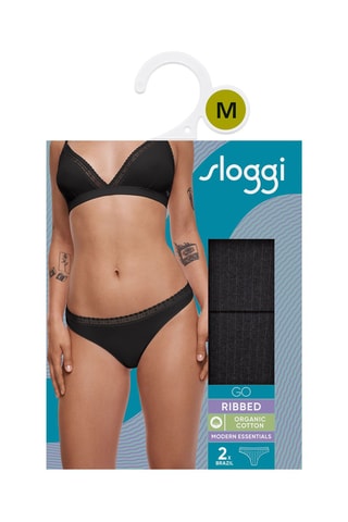 2 tangas Go Ribbed - Noir