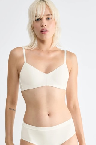 Sujetador push-up de algodón orgánico Go Casual - Blanco