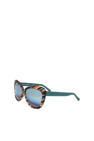 Lunettes de soleil femme - Verres effet miroir - Catégorie 3 - Matthew Williamson by Linda Farrow - Bleu, marron et vert