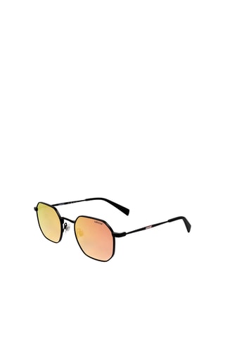 Lunettes de soleil femme - Verres effet miroir - Catégorie 2 - Levi's - Noir et orange
