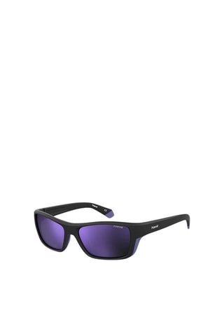 Lunettes de soleil homme - Verres effet miroir - Catégorie 3 - Polaroid Sport - Noir et violet