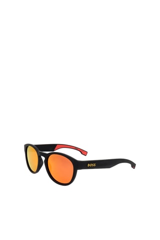 Lunettes de soleil homme - Verres effet miroir - Catégorie 3 - Hugo Boss - Noir, jaune, orange et gris