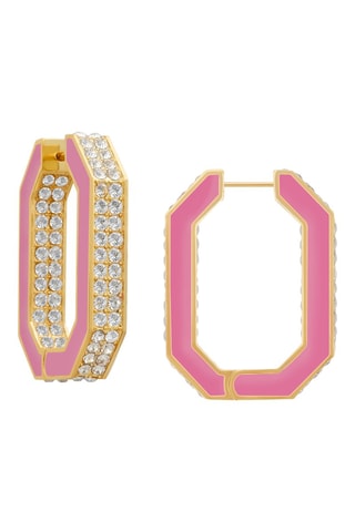 Orecchini a cerchio - Dorato e rosa