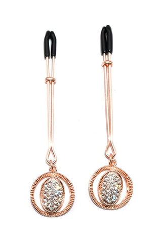 Pinzas para pezones - Círculo - Rosa dorado y negro