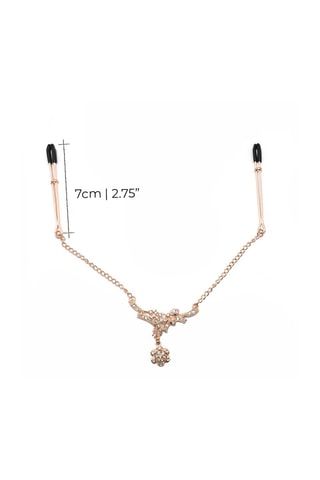 Pinzas para pezones con cadena - Rosa dorado y negro