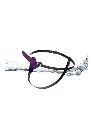 Strap-on con dildo doble - Negro y violeta - 23 cm