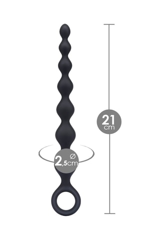 Cadena anal waterproof Beads M - Negro - 21 cm
