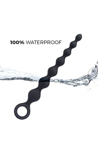 Cadena anal waterproof Beads M - Negro - 21 cm