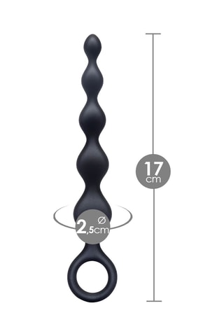 Cadena anal waterproof Beads S - Negro - 17,5 cm