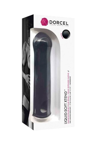 Funda extensora para el pene Liquid Soft Xtend - Negro - 17 cm