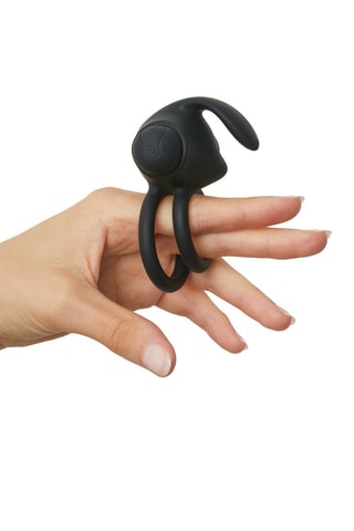 Anillo para el pene vibrador con mando a distancia Mr & Mrs Vibe - Negro - 7,5 cm