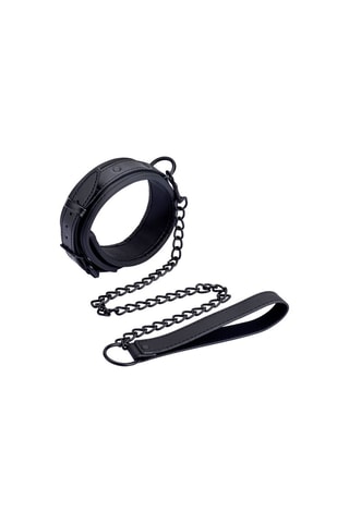 Collar con correa Tender - Negro y plateado
