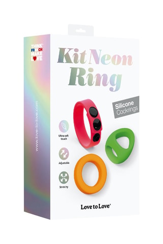 Conjunto de anillos para el pene Cockring Néon Ring - Rosa y naranja
