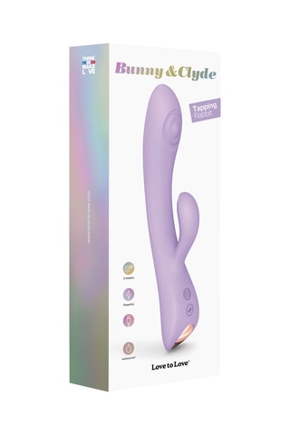 Vibrador y estimulador clitoriano Bunny & Clide - Violeta - 22 cm