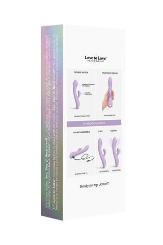 Vibrador y estimulador clitoriano Bunny & Clide - Violeta - 22 cm