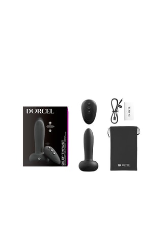 Vibrador con mando a distancia Deep Thrust - Negro - 14 cm
