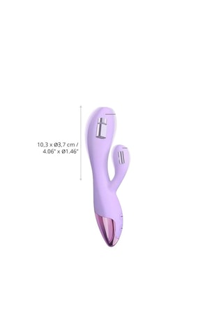 Vibrador con estimulador clitoriano Funky Bunny - 10,3 cm - Waterproof - Malva