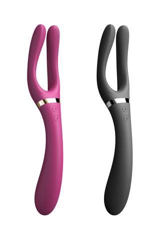 Vibrador con estimulador clitoriano Infinite Joy Plum - Waterproof - 13 cm - Rosa