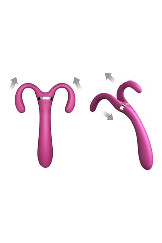 Vibrador con estimulador clitoriano Infinite Joy Plum - Waterproof - 13 cm - Rosa