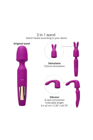 Vibrador waterproof de silicona 3 en 1 R-Evolution - Violeta - 6 cm