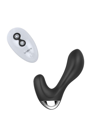 Vibrador prostático waterproof con mando a distancia Pro-P  - Negro y plateado - 11 cm