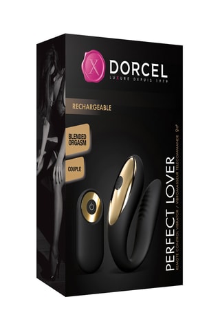 Vibrador con mando Perfect Lover - Negro y dorado - 27,8 cm